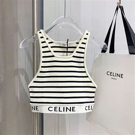 celine tank top stripe|Celine cropped top.